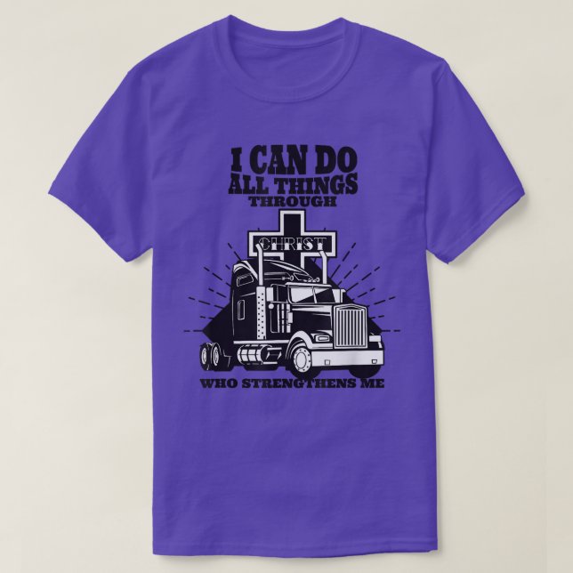 Jesus Christ Trucker Truck Driver Religious Diesel T-Shirt (Design Front)