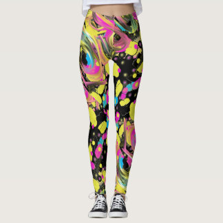 "Jesus" Christ Walks With Me Abstract Leggings
