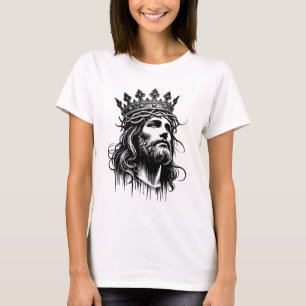 Jesus Christ wearing Kings Crown illustration Art  T-Shirt