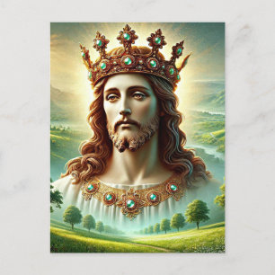 Jesus Christ wearing Kings Crown Landscape Art  Postcard