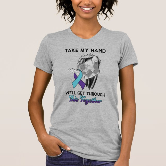 Jesus Christ We'll Get Through Suicide Awareness T T-Shirt (Front)