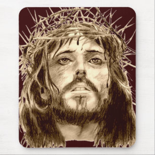 Jesus Christ with a Crown of Thorns Mouse Pad