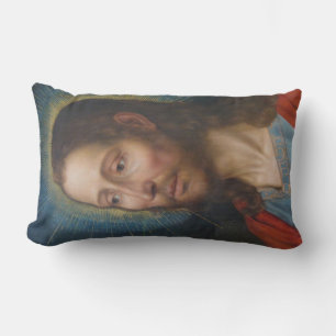 Jesus Christ With a Golden Halo Lumbar Cushion
