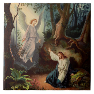 Jesus Christ with angel Ceramic Tile