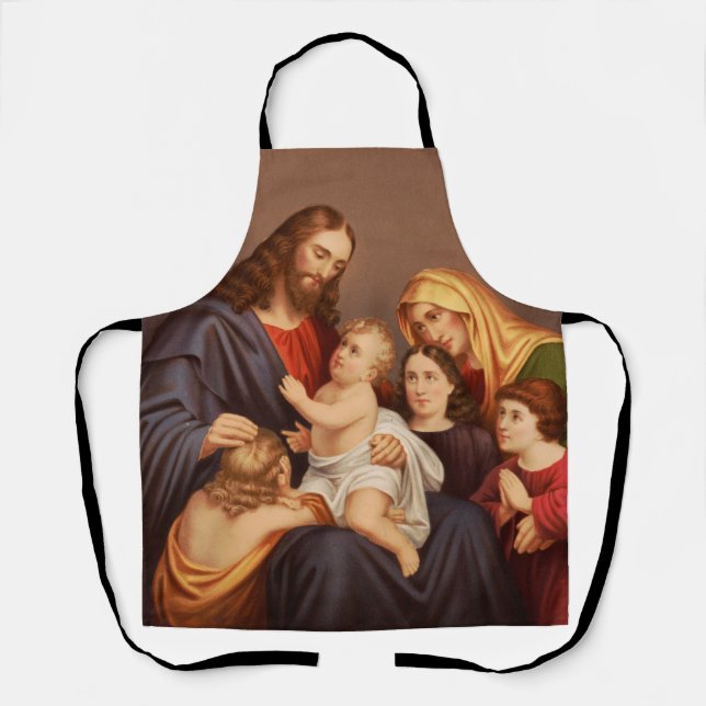 Jesus Christ with Children Premium Fine Art Apron (Front)