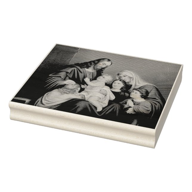 Jesus Christ with Children Premium Fine Art Rubber Stamp (Stamp)