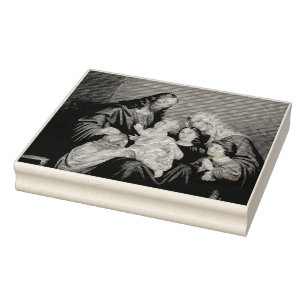Jesus Christ with Children Rubber Stamp