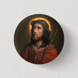 Jesus Christ with Crown of Thorns 3 Cm Round Badge