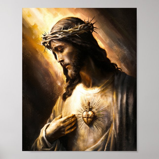 Jesus Christ with Crown of Thorns Poster (Front)