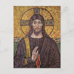 Jesus Christ with Holy Spirit Flame Mosaic Postcard