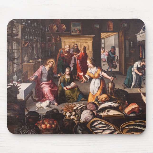 Jesus Christ with Martha and Mary - Joos Goemaere  Mouse Pad (Front)
