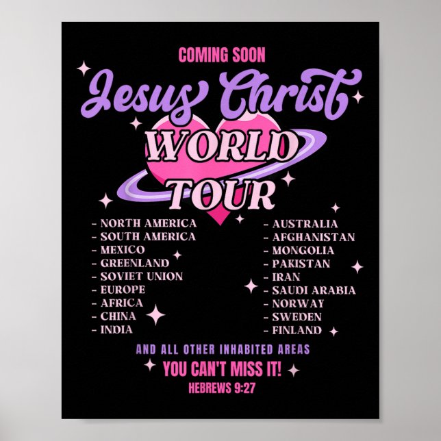 Jesus Christ World Tour Coming Soon You Can't Miss Poster (Front)