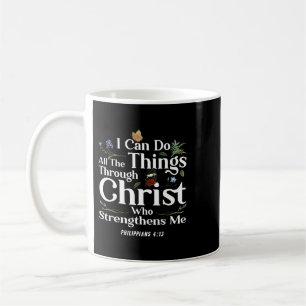 Jesus Christian Bible Verse Philippians 413 Flower Coffee Mug