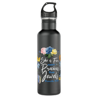 Jesus Christian Bible Verse She Is Far More Precio 710 Ml Water Bottle