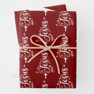 Jesus Christian Christmas Bible Verse Faith  Wrapping Paper Sheet