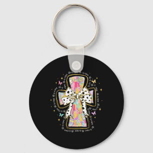 Jesus Christian Coquette Bow Happy Easter He Is Ri Key Ring