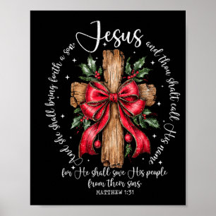 Jesus Christian Cross Holiday Christmas Coquette B Poster