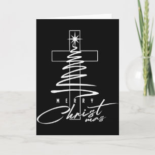 Jesus Christian Cross Merry Christmas Pajamas Fami Card