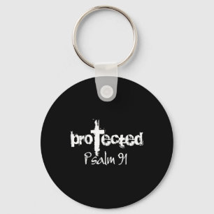 Jesus Christian Design - God Protected Psalm 91 Bi Key Ring