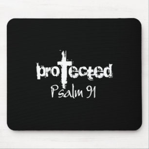 Jesus Christian Design - God Protected Psalm 91 Bi Mouse Pad