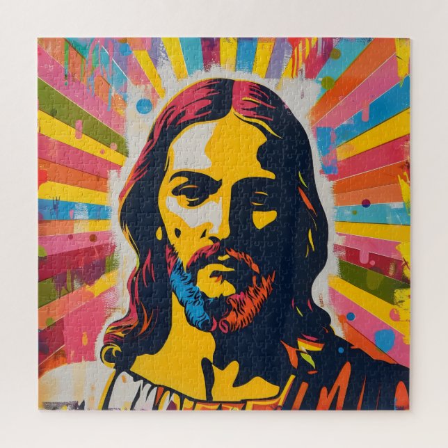 Jesus Christian Pop Art Jigsaw Puzzle (Vertical)