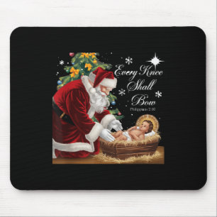 Jesus Christian Santa Christmas Xmas Every Knee Sh Mouse Pad