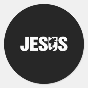 Jesus Christian Skateboard Cool Skater Design Classic Round Sticker