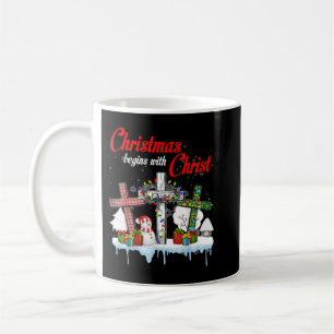 Jesus Christmas Begins With Christ Snowman Christi Coffee Mug