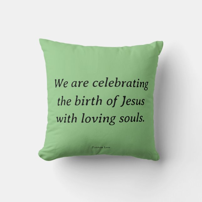 Jesus Christmas Inspirational Throw Pillow (Front)