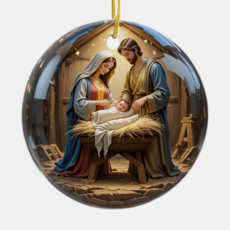 Jesus Christmas Ornament – Ceramic Holiday Decor