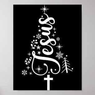 Jesus Christmas Tree Bible Verse Poster