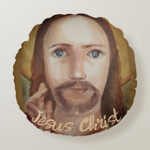 Jesus Christ's Portrait Round Cushion