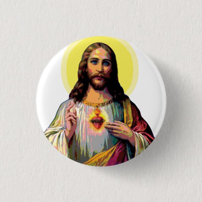 Jesus Christus in Pop Art Style  3 Cm Round Badge (Front)