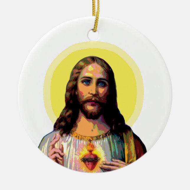 Jesus Christus in Pop Art Style   Ceramic Ornament (Front)