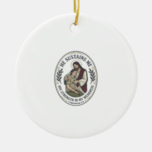 Jesus Chronic Illness Encouragement T-Shirt Inspir Ceramic Ornament