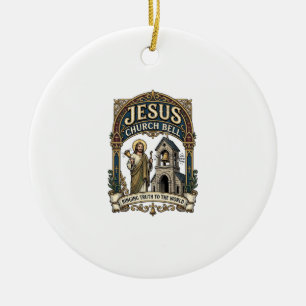 Jesus Church Bell Jesus Church Bell Christian Fait Ceramic Ornament