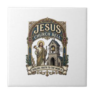 Jesus Church Bell Jesus Church Bell Christian Fait Ceramic Tile