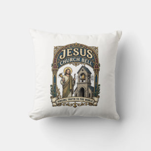 Jesus Church Bell Jesus Church Bell Christian Fait Cushion