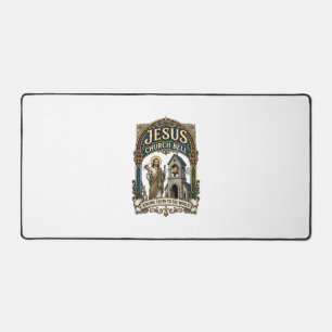 Jesus Church Bell Jesus Church Bell Christian Fait Desk Mat