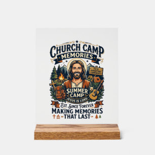Jesus Church Camp VBS Nostalgia Shirt Faith Based Acrylic Sign