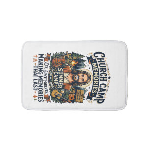 Jesus Church Camp VBS Nostalgia Shirt Faith Based  Bath Mat