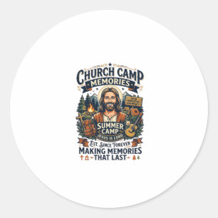 Jesus Church Camp VBS Nostalgia Shirt Faith Based Classic Round Sticker
