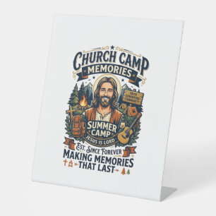 Jesus Church Camp VBS Nostalgia Shirt Faith Based Pedestal Sign
