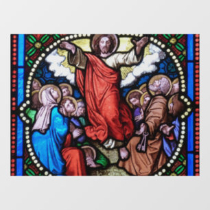 JESUS CHURCH STAINED GLASS  WINDOW CLING