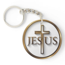 Jesus Circle Keychain – Double-Sided Ai design