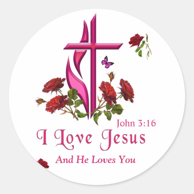 Jesus  classic round sticker (Front)