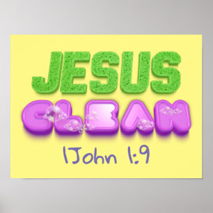 Jesus Clean forgiven cute christian design Poster