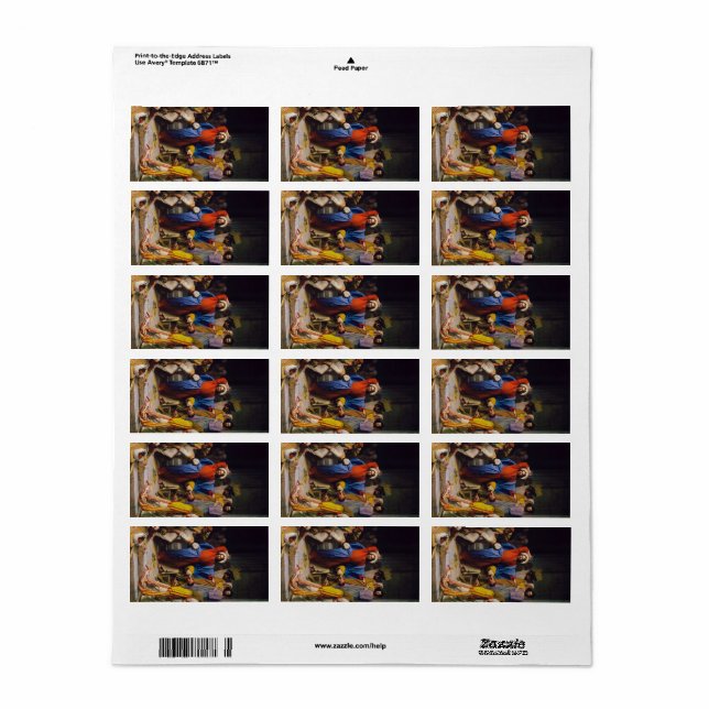 Jesus Cleansing the Temple by Carl Bloch Label (Full Sheet)