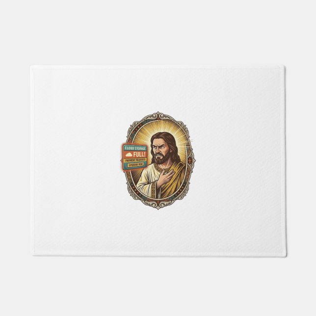 Jesus Cloud Storage Full Warning Paywall Tech Humo Doormat (Front)