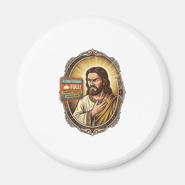Jesus Cloud Storage Full Warning Paywall Tech Humo Magnet (Front)